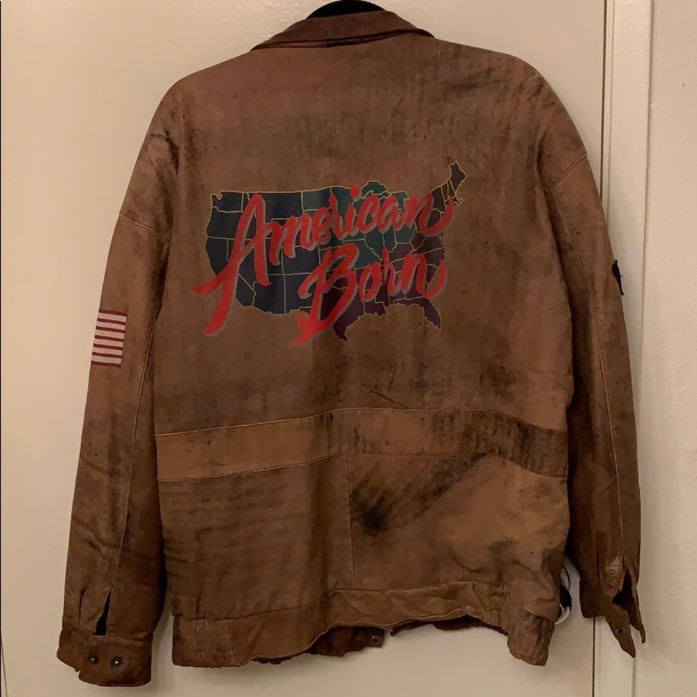Vintage Adidas Bomber Leather Jacket